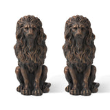 Glitzhome Bronze Guardian Lion Statue, 20.5" H Lion Sculpture