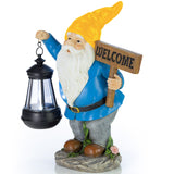 Vp Home Welcome Garden Gnome with Lantern Solar LED Light
