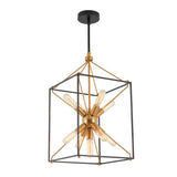 Artika Clyde 9-Light Chandelier, Black Sputnik Modern Industrial Hanging Pendant Light