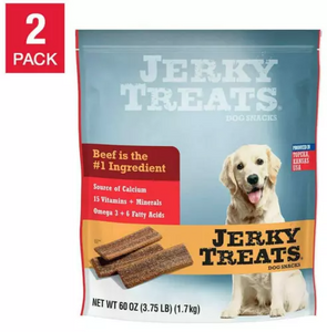 Jerky Treats American Beef Dog Snacks, 60 Ounce 2-count