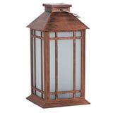 Mainstays Decorative Bronze Solar Outdoor Lantern With Flickering Flame LED Light