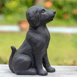 Better Homes Gardens Sitting Black Dog Garden Statue, 7.75 in L x 5 in W x 11.75 in H