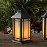 Mainstays Decorative Bronze Solar Outdoor Lantern With Flickering Flame LED Light