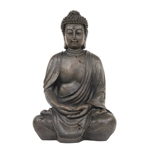 15" Polyresin Buddha Statue by Alpine Corporation, 8"W x 10"L x 15"H