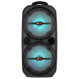 QFX PBX-8008SM TWS Bluetooth 8” Woofers Rechargeable Portable Speakers with Stand and Mic