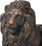 Glitzhome Bronze Guardian Lion Statue, 20.5" H Lion Sculpture