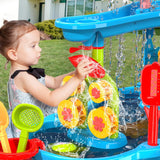 3-Tier Sand and Water Play Table Toys for Toddlers Kids, 32.5"x25"x16.5"