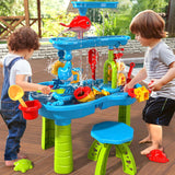 3-Tier Sand and Water Play Table Toys for Toddlers Kids, 32.5"x25"x16.5"