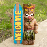 Vp Home Tiki Welcome Surfboard Solar Powered Led Light, Maya Totem Garden Lamp Skateboard