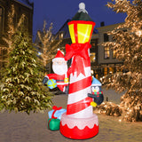 Wonder Garden 8Ft Inflatables Christmas Lamp with Santa Penguin Lighthouse