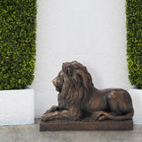 Glitzhome Bronze Guardian Lion Statue, 20.5" H Lion Sculpture