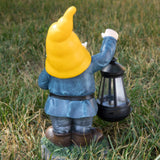 VP Home Earnest Garden Gnomes with Solar Powered Lantern