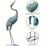 33-37 Inch Iron Crane Statue Set, Retro Spread-winged Garden Decoration, 2 Pc