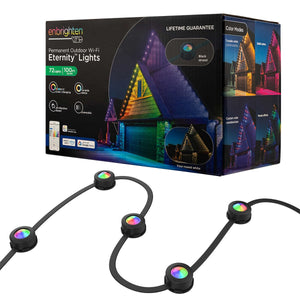 Enbrighten 100ft Eternity Eave Lights, Color-Changing Wi-Fi Lights