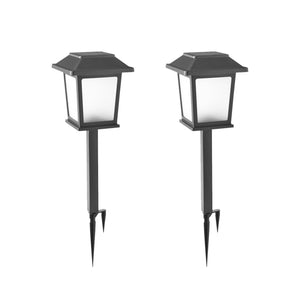 Better Homes & Gardens Solar Powered Square Matte Metal Pathway Light, 2 Pack