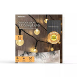 Merkury Outdoor Solar LED String Lights, 50 Mini Bulbs 45’ L