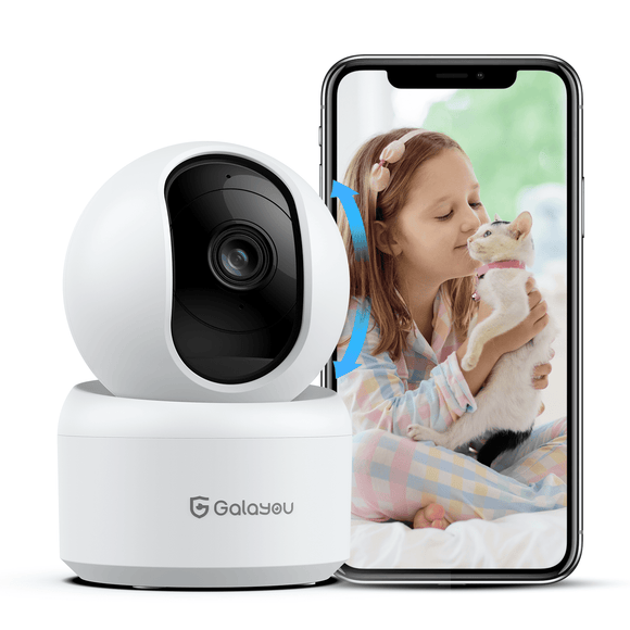 Galayou Wireless 2K Indoor Security Camera with Monitor for Pet/Dog/Baby/Nanny