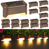 HTB Solar Deck Lights Fence Post Solar Lights, Brown - Warm White