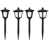 Matte Black Stainless Steel Solar Square Pathway Light with Bulb