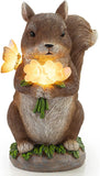 VP Home Charming Squirrel Statue with Solar LED Light