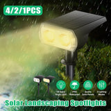 Litom 48LED Solar Landscape Spotlights, 2Pack 3 Lighting Modes & Light Sensor