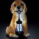 VP Home Golden Puppy with Lantern Solar Powered LED Light