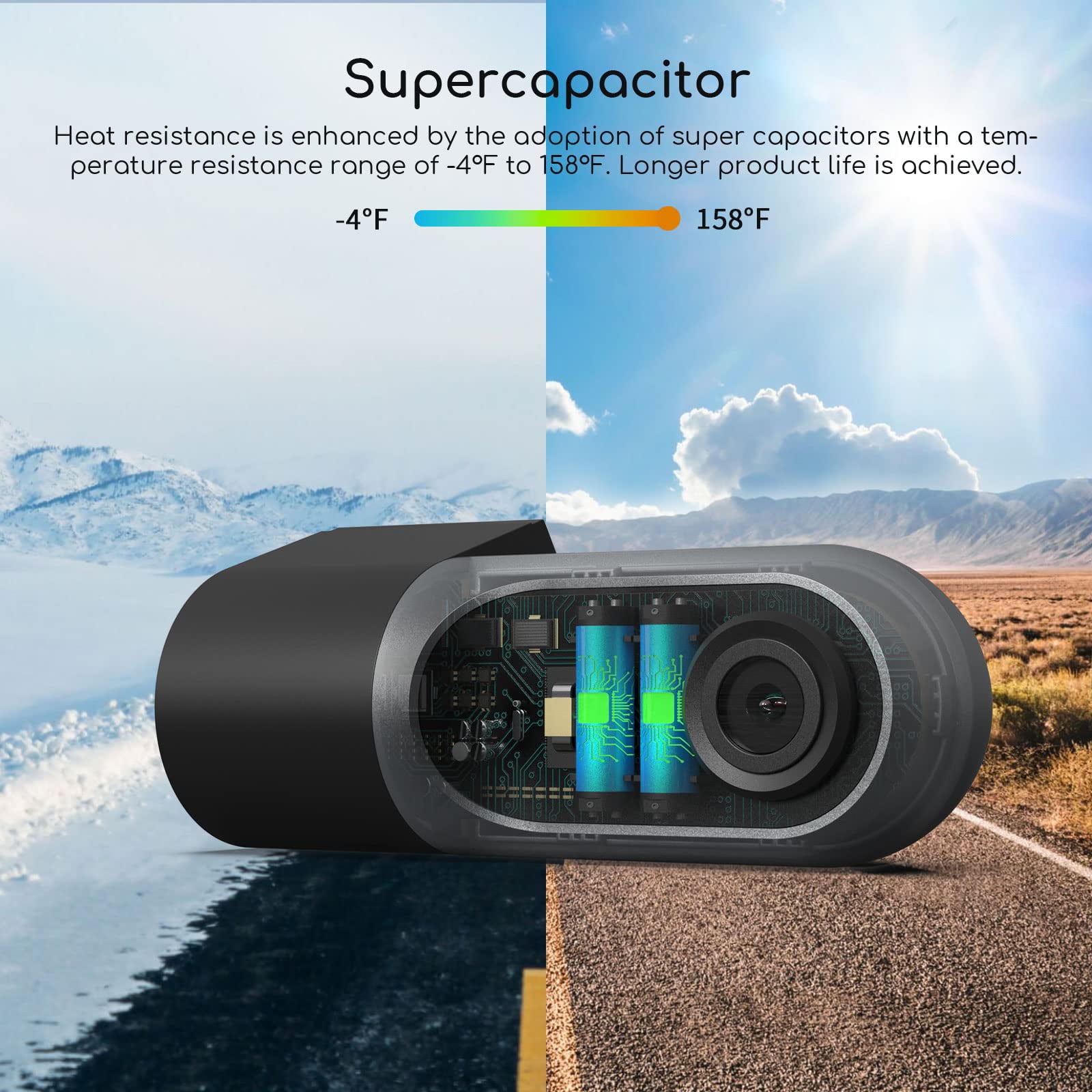 COOAU Uber Dual Dash Wireless Cam Wi-Fi, 2.5K, Front and Rear/Inside, –  Homesmartcamera