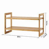 TRINITY Bamboo 2-tier Shoe Rack, 2-pack Bamboo Shelves