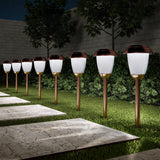 Pure Garden Solar Stainless Steel Outdoor Path Lights, 8pc