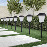 Pure Garden Solar Stainless Steel Outdoor Path Lights, 8pc
