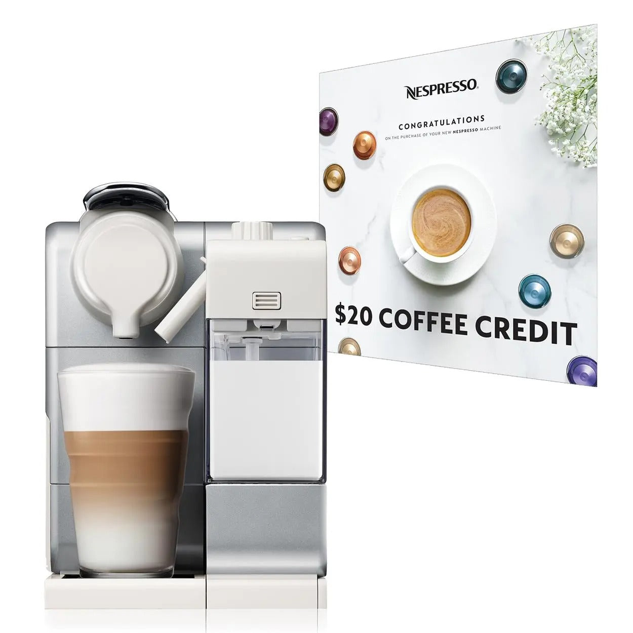 Nespresso Lattissima Touch Espresso Machine by De'Longhi with Milk Frother,  Frosted Silver