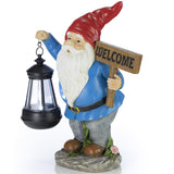 Vp Home Welcome Gnome With Lantern Solar Powered Led Light