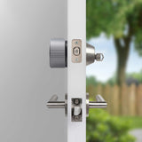 August Wi-Fi Smart Lock With Yale Keypad and Satin Nickel Door Lever