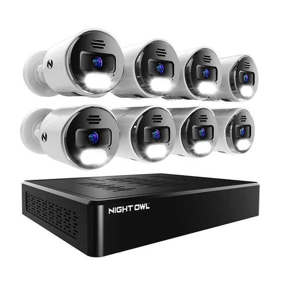 Night Owl 12 Channel 2TB NVR Camera System with 8 Wired 4K Deterrence Cameras