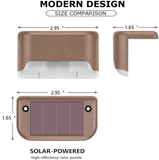 HTB Solar Deck Lights Fence Post Solar Lights, Brown - Warm White