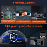 Dash Cam WiFi FHD 1080P Car Camera, Front Dash Camera for Cars, Mini Dashcams with Night Vision, 24 Hours Parking Mode