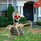 Motion Sensor Activated Giant Ground Breaking Skeleton, 111”  (L) × 55” (W) × 62”  (H)