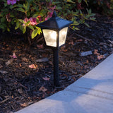 Matte Black Stainless Steel Solar Square Pathway Light with Bulb