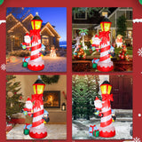 Wonder Garden 8Ft Inflatables Christmas Lamp with Santa Penguin Lighthouse