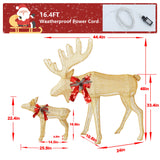 Lighted Deer Family Set w/200 LED Lights, Sparkling Buck, Doe and Fawn
