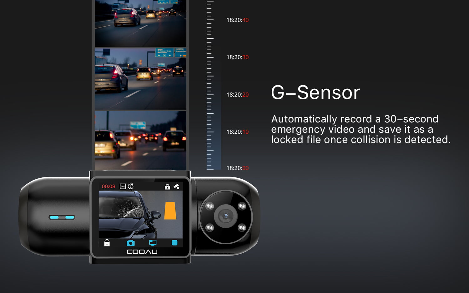 Dash Cam WiFi 1080P Dual Dash Cam Front and Inside, Parking Mode, Loo –  Homesmartcamera