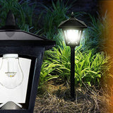 Matte Black Stainless Steel Solar Square Pathway Light with Bulb