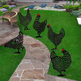 5 Piece Acrylic Chicken Garden Decoration, Chicken Poles Lawn Ornament