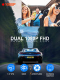 Campark 1080P Dual Dash Cam,  Front and Inside Dash Camera with GPS Tracking