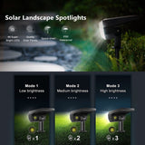 Litom 48LED Solar Landscape Spotlights, 2Pack 3 Lighting Modes & Light Sensor