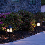 Matte Black Stainless Steel Solar Square Pathway Light with Bulb