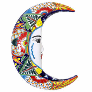 Stylecraft Talavera Style La Luna Ceramic Wall Art, Talavera Pottery Moon