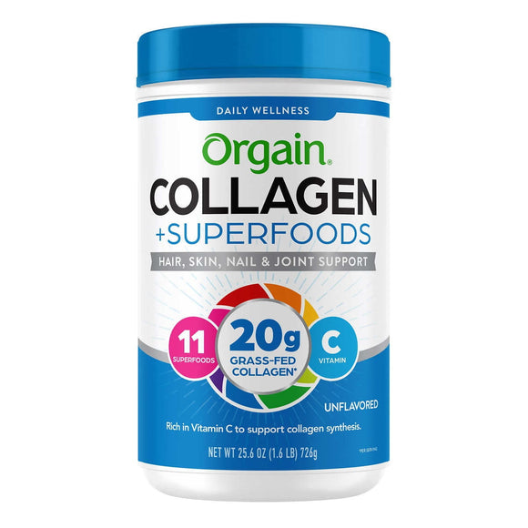 Orgain Collagen + Superfoods, 1.6 lbs, Unflavored