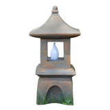 VP Home Peaceful Zen Pagoda Solar Powered Garden Light, 11"H x 5.5"W x 4.25" D