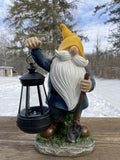 VP Home Earnest Garden Gnomes with Solar Powered Lantern